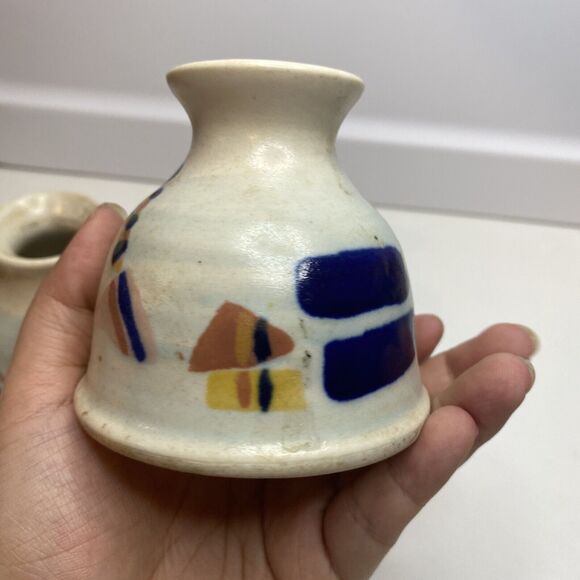 Ann McNulty Enniskillen Irish Studio Pottery Vase Graphic Pastel Abstract Modern - Picture 9 of 13